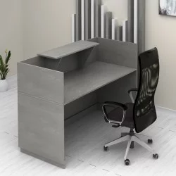 Γραφείο υποδοχής - reception Lemmon  χρώμα γκρι σκυροδέματος 120x70x110εκ.