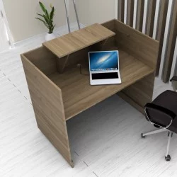 Γραφείο υποδοχής - reception Lemmon  χρώμα καρυδί 120x70x110εκ.