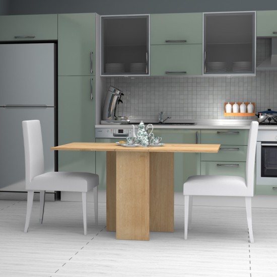 Τραπέζι Pepe  επεκτεινόμενο χρώμα φυσικό οξιάς 28(56+56)x77x75εκ.