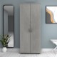 Ντουλάπα ρούχων - παπουτσοθήκη Eric  δίφυλλη χρώμα γκρι σκυροδέματος 76x36x187εκ.