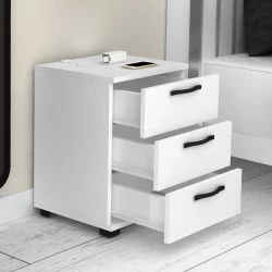 Κομοδίνο - Συρταριέρα γραφείου Roco  χρώμα λευκό 40x39x57εκ.