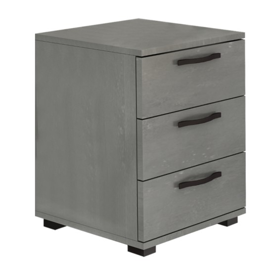 Κομοδίνο - Συρταριέρα γραφείου Roco  χρώμα γκρι σκυροδέματος 40x39x57εκ.