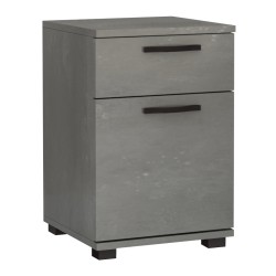 Κομοδίνο - Συρταριέρα γραφείου Veto  χρώμα γκρι σκυροδέματος 40x39x57εκ.