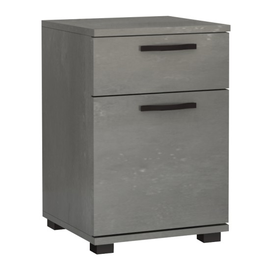 Κομοδίνο - Συρταριέρα γραφείου Veto  χρώμα γκρι σκυροδέματος 40x39x57εκ.