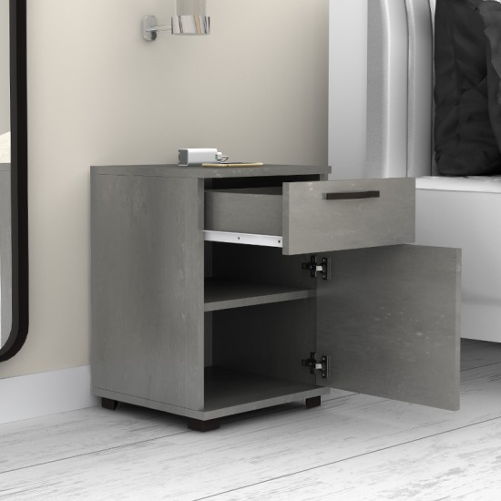 Κομοδίνο - Συρταριέρα γραφείου Veto  χρώμα γκρι σκυροδέματος 40x39x57εκ.