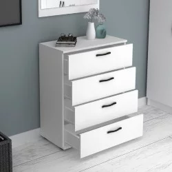 Συρταριέρα Velika  χρώμα λευκό 73x44x96εκ.