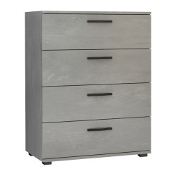 Συρταριέρα Velika  χρώμα γκρι σκυροδέματος 73x44x96εκ.