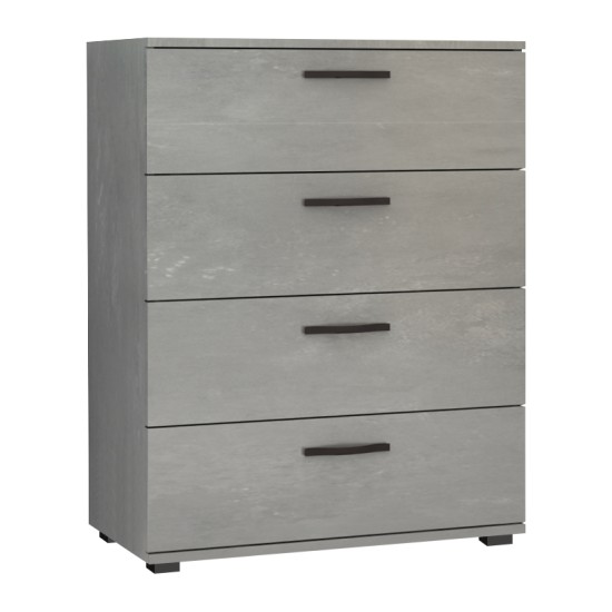 Συρταριέρα Velika  χρώμα γκρι σκυροδέματος 73x44x96εκ.