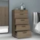 Συρταριέρα Helia  χρώμα καρυδί 60x44x108εκ.