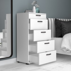 Συρταριέρα Helia  χρώμα λευκό 60x44x108εκ. Συρταριέρα Helia  χρώμα λευκό 60x44x108εκ.
