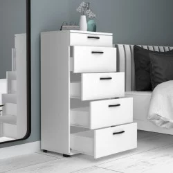 Συρταριέρα Helia  χρώμα λευκό 60x44x108εκ.