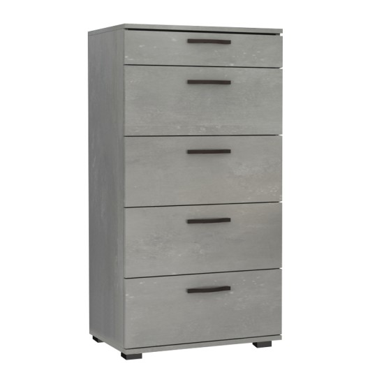 Συρταριέρα Helia  χρώμα γκρι σκυροδέματος 60x44x108εκ.