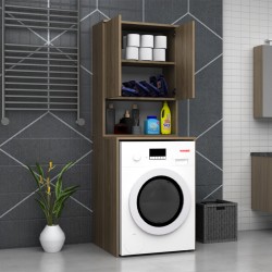 Έπιπλο πλυντηρίου Cozen  χρώμα καρυδί 65x60x178εκ.