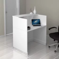 Γραφείο υποδοχής - reception Gemini  χρώμα λευκό 100x70x110εκ.