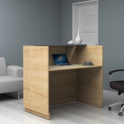 Γραφείο υποδοχής - reception Gemini  χρώμα φυσικό οξιάς - ανθρακί 120x70x110εκ.