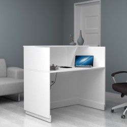 Γραφείο υποδοχής - reception Gemini  χρώμα λευκό 120x70x110εκ.