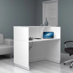 Γραφείο υποδοχής - reception Gemini  χρώμα λευκό 120x70x110εκ.