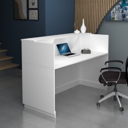 Γραφείο υποδοχής - reception Gemini  χρώμα λευκό 180x70x110εκ.