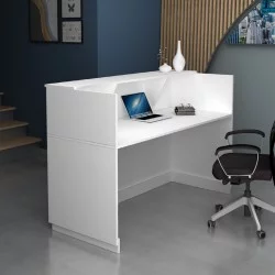 Γραφείο υποδοχής - reception Gemini  χρώμα λευκό 180x70x110εκ.