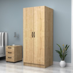 Ντουλάπα ρούχων Vivian  δίφυλλη χρώμα φυσικό οξιάς 80x51,8x181εκ.