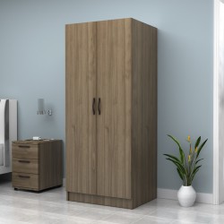 Ντουλάπα ρούχων Vivian  δίφυλλη χρώμα καρυδί 80x51,8x181εκ.