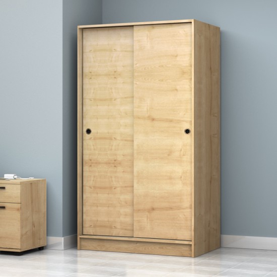Ντουλάπα ρούχων Regio  δίφυλλη συρόμενη χρώμα φυσικό οξιάς 100x60x181εκ.