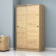 Ντουλάπα ρούχων Regio  δίφυλλη συρόμενη χρώμα φυσικό οξιάς 100x60x181εκ.