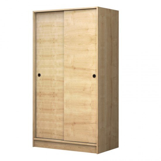 Ντουλάπα ρούχων Regio  δίφυλλη συρόμενη χρώμα φυσικό οξιάς 100x60x181εκ.
