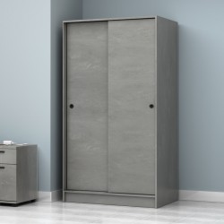 Ντουλάπα ρούχων Regio  δίφυλλη συρόμενη χρώμα γκρι σκυροδέματος 100x60x181εκ.