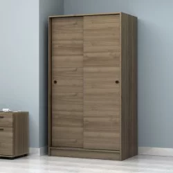 Ντουλάπα ρούχων Regio  δίφυλλη συρόμενη χρώμα καρυδί 100x60x181εκ.