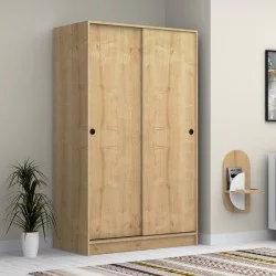 Ντουλάπα ρούχων Regio  δίφυλλη συρόμενη χρώμα φυσικό οξιάς 120x60x200εκ.