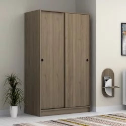 Ντουλάπα ρούχων Regio  δίφυλλη συρόμενη χρώμα καρυδί 120x60x200εκ.