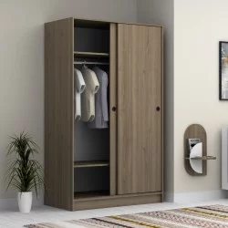 Ντουλάπα ρούχων Regio  δίφυλλη συρόμενη χρώμα καρυδί 120x60x200εκ.