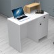 Γραφείο υποδοχής - reception Merlin  χρώμα λευκό - φυσικό οξιάς 110x50x101,8εκ.