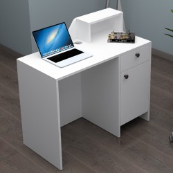 Γραφείο υποδοχής - reception Merlin  χρώμα λευκό 110x50x101,8εκ.