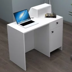 Γραφείο υποδοχής - reception Merlin  χρώμα λευκό 110x50x101,8εκ.