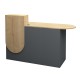 Γραφείο υποδοχής - reception Rezio  χρώμα ανθρακί - φυσικό οξιάς 140x50x101,8εκ.