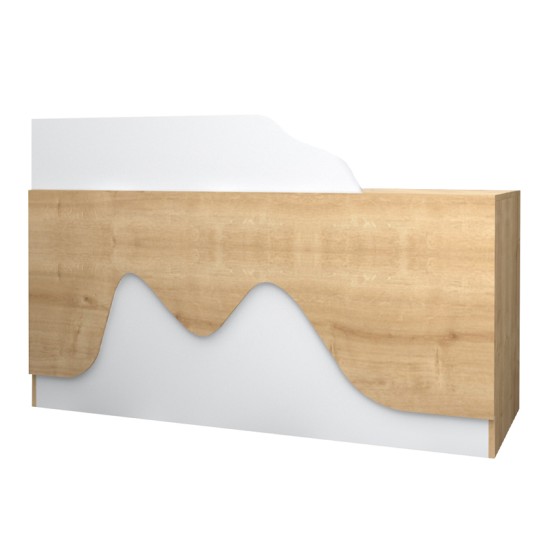 Γραφείο υποδοχής - reception Lione  χρώμα φυσικό οξιάς - λευκό 160x60x100εκ.