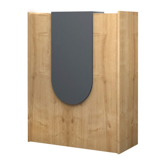 Γραφείο υποδοχής - reception Mezzo  χρώμα φυσικό οξιάς - ανθρακί 90x40x110εκ.