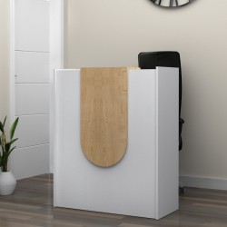 Γραφείο υποδοχής - reception Mezzo  χρώμα λευκό - φυσικό οξιάς 90x40x110εκ.