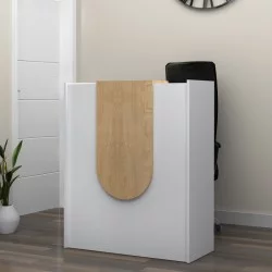 Γραφείο υποδοχής - reception Mezzo  χρώμα λευκό - φυσικό οξιάς 90x40x110εκ.