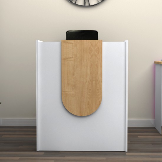 Γραφείο υποδοχής - reception Mezzo  χρώμα λευκό - φυσικό οξιάς 90x40x110εκ.