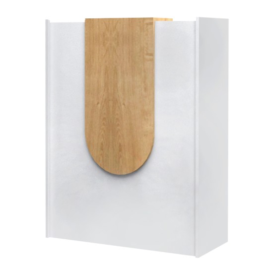 Γραφείο υποδοχής - reception Mezzo  χρώμα λευκό - φυσικό οξιάς 90x40x110εκ.