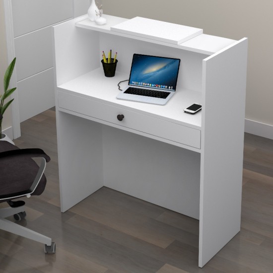 Γραφείο υποδοχής - reception Mezzo  χρώμα λευκό 90x40x110εκ.