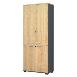 Ντουλάπα γραφείου επαγγελματική Venturo  χρώμα ανθρακί - φυσικό οξιάς 80x40x200εκ.