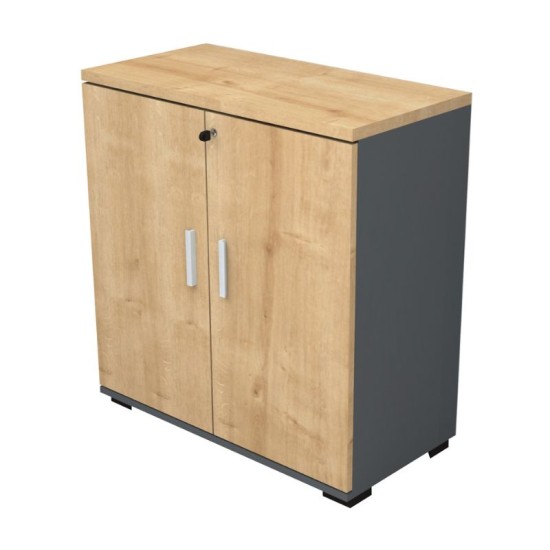 Ντουλάπι γραφείου επαγγελματικό Venturo  χρώμα ανθρακί - φυσικό οξιάς 80x40x80εκ.