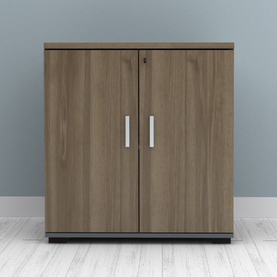 Ντουλάπι γραφείου με κλειδαριά επαγγελματικό Venturo  χρώμα ανθρακί - καρυδί 80x40x80εκ.