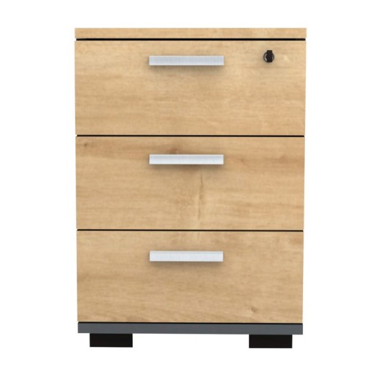 Συρταριέρα γραφείου επαγγελματική Venturo  χρώμα ανθρακί - φυσικό οξιάς 39x40x57εκ.