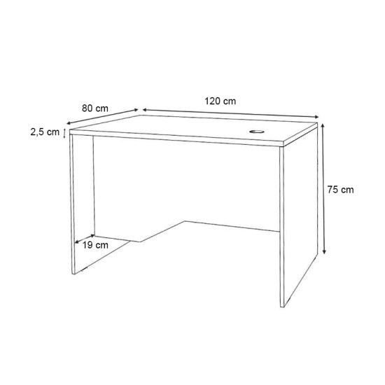 Γραφείο επαγγελματικό Venturo  χρώμα ανθρακί - καρυδί 120x80x75εκ.