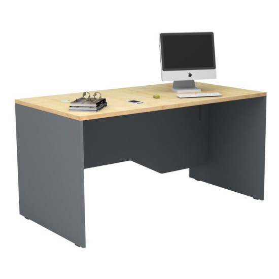 Γραφείο επαγγελματικό Venturo  χρώμα ανθρακί - φυσικό οξιάς 150x80x75εκ.